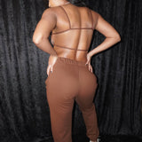 GEM 2-PC SWEATSUIT SET - CHOCOLATE - BrittnieBillions