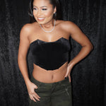 IVANA VELVET CORSET - BLACK - BrittnieBillions