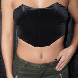 IVANA VELVET CORSET - BLACK - BrittnieBillions