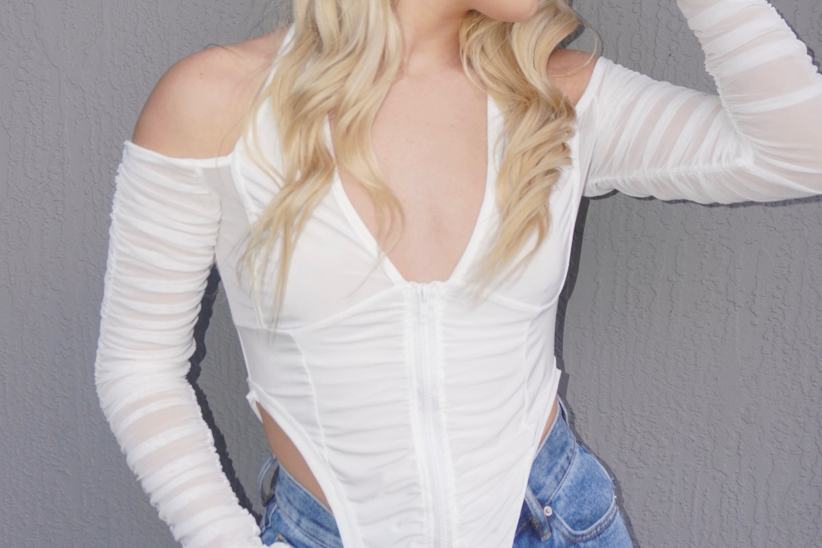 KYLIE RUCHED TOP - WHITE - BrittnieBillions Miami clubwear club sexy nightlife florida fashion style stylish fashionista party fun 305 vacation LIV 