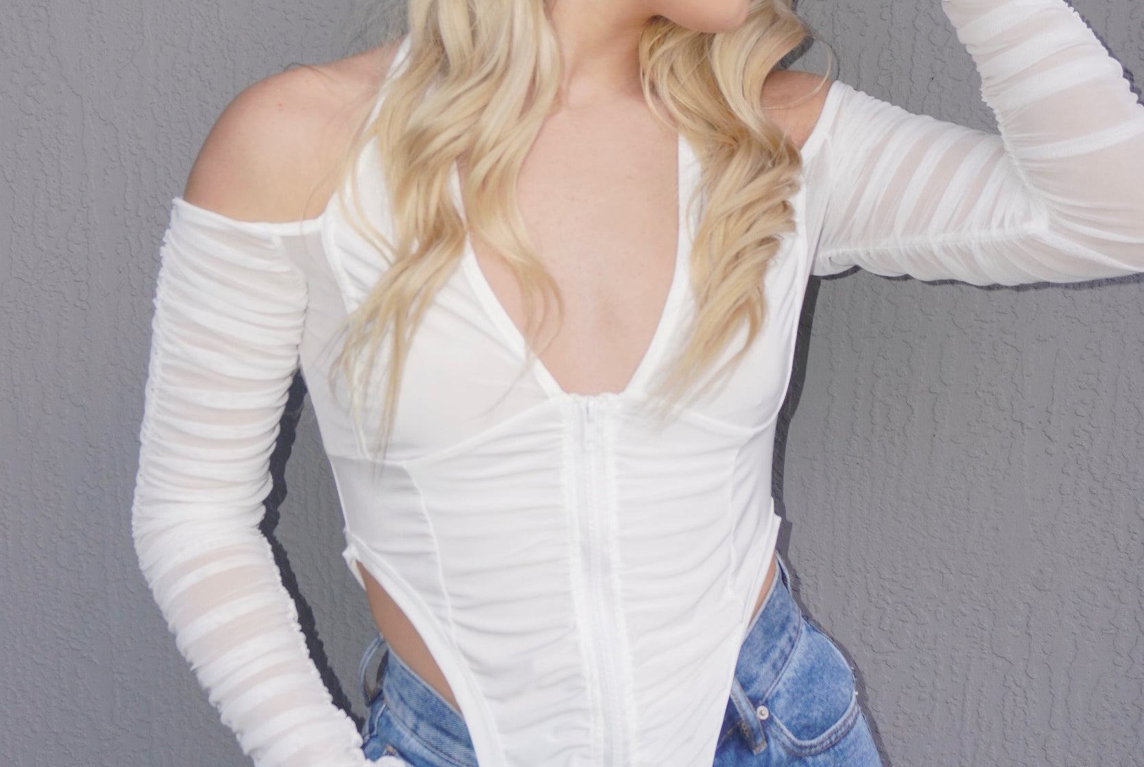 KYLIE RUCHED TOP - WHITE - BrittnieBillions Miami clubwear club sexy nightlife florida fashion style stylish fashionista party fun 305 vacation LIV 