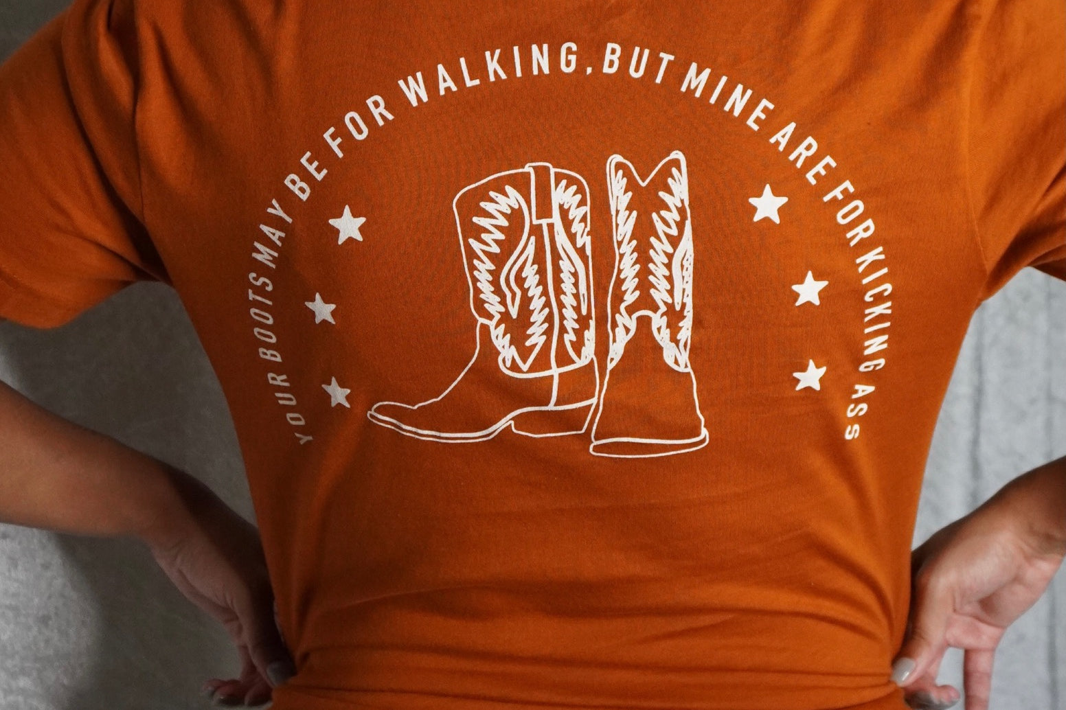 CHARLOTTE "YOUR BOOTS MAY BE FOR WALKING, BUT MINE ARE FOR KICKING ASS" TEE - BrittnieBillions