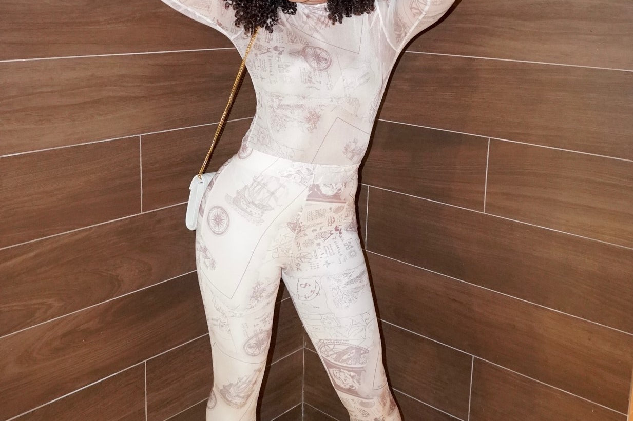 GODDESS 2 PC LEGGING SET - CREAM - BrittnieBillions