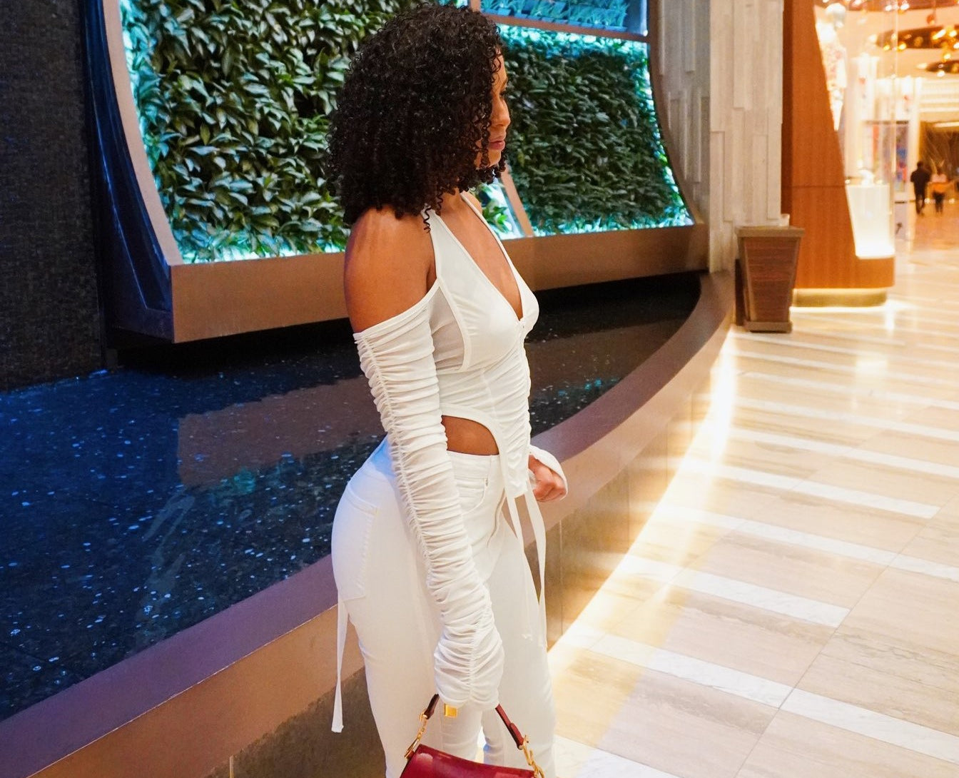 KYLIE RUCHED TOP - WHITE - BrittnieBillions Miami clubwear club sexy nightlife florida fashion style stylish fashionista party fun 305 vacation LIV 