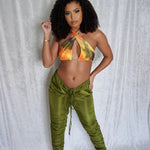 CHLOE RUCHED JOGGER - OLIVE - BrittnieBillions