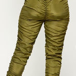 CHLOE RUCHED JOGGER - OLIVE - BrittnieBillions