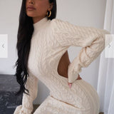 GRACINA KNIT DRESS - CREAM - BrittnieBillions