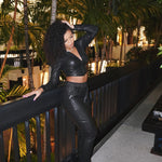 HEATHER FAUX LEATHER 2-PC SET - BLACK - BrittnieBillions Miami clubwear club sexy nightlife florida fashion style stylish fashionista party fun 305 vacation LIV 