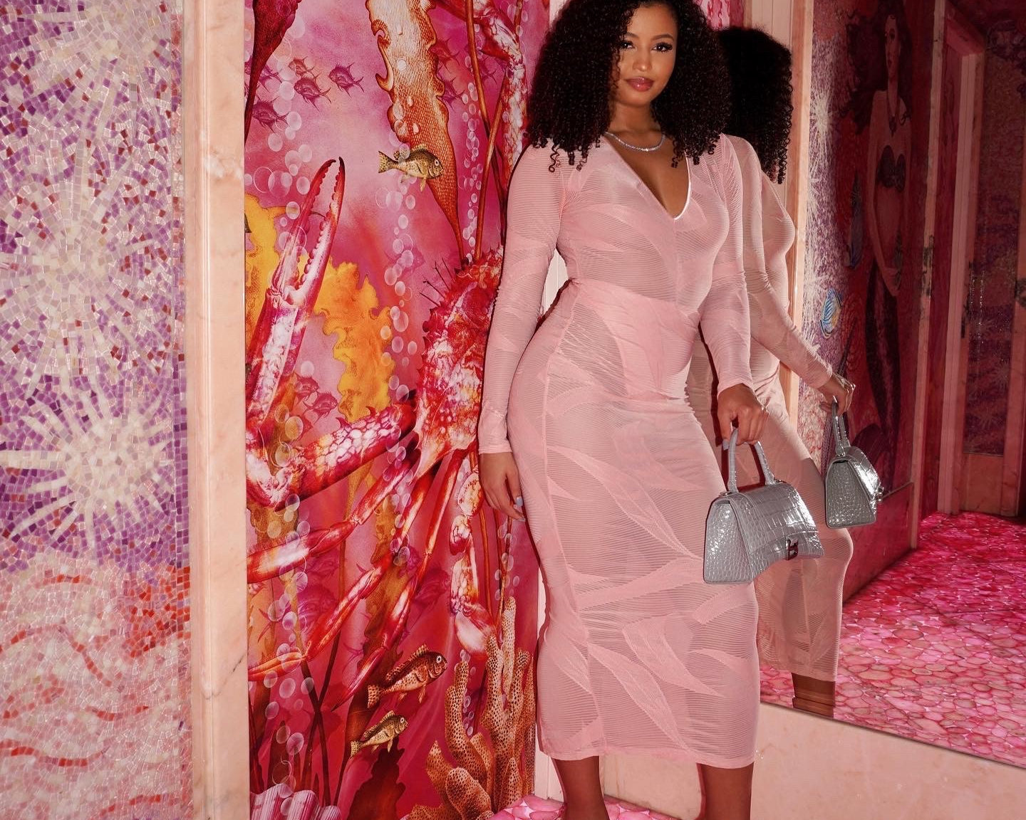 ABBEY MIDI DRESS - PEACH - BrittnieBillions