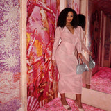 ABBEY MIDI DRESS - PEACH - BrittnieBillions