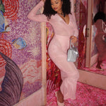 ABBEY MIDI DRESS - PEACH - BrittnieBillions