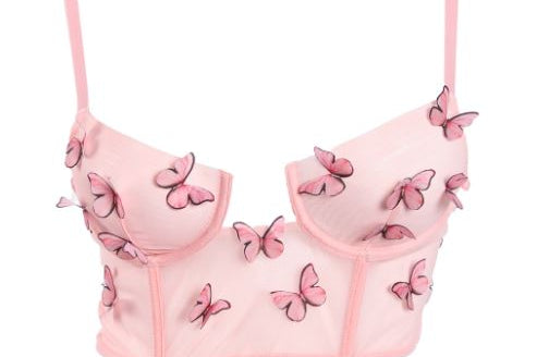 ALISSA BUTTERFLY BRALETTE TOP - PINK - BrittnieBillions Miami clubwear club sexy nightlife florida fashion style stylish fashionista party fun 305 vacation LIV 