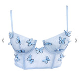 EMILIA BUTTERFLY BRALETTE TOP - BABY BLUE - BrittnieBillions Miami clubwear club sexy nightlife florida fashion style stylish fashionista party fun 305 vacation LIV 