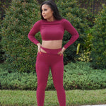 BAILEY 2-PC SET - BURGUNDY - BrittnieBillions Miami clubwear club sexy nightlife florida fashion style stylish fashionista party fun 305 vacation LIV 