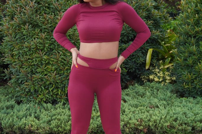 BAILEY 2-PC SET - BURGUNDY - BrittnieBillions Miami clubwear club sexy nightlife florida fashion style stylish fashionista party fun 305 vacation LIV 