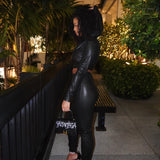 HEATHER FAUX LEATHER 2-PC SET - BLACK - BrittnieBillions Miami clubwear club sexy nightlife florida fashion style stylish fashionista party fun 305 vacation LIV 