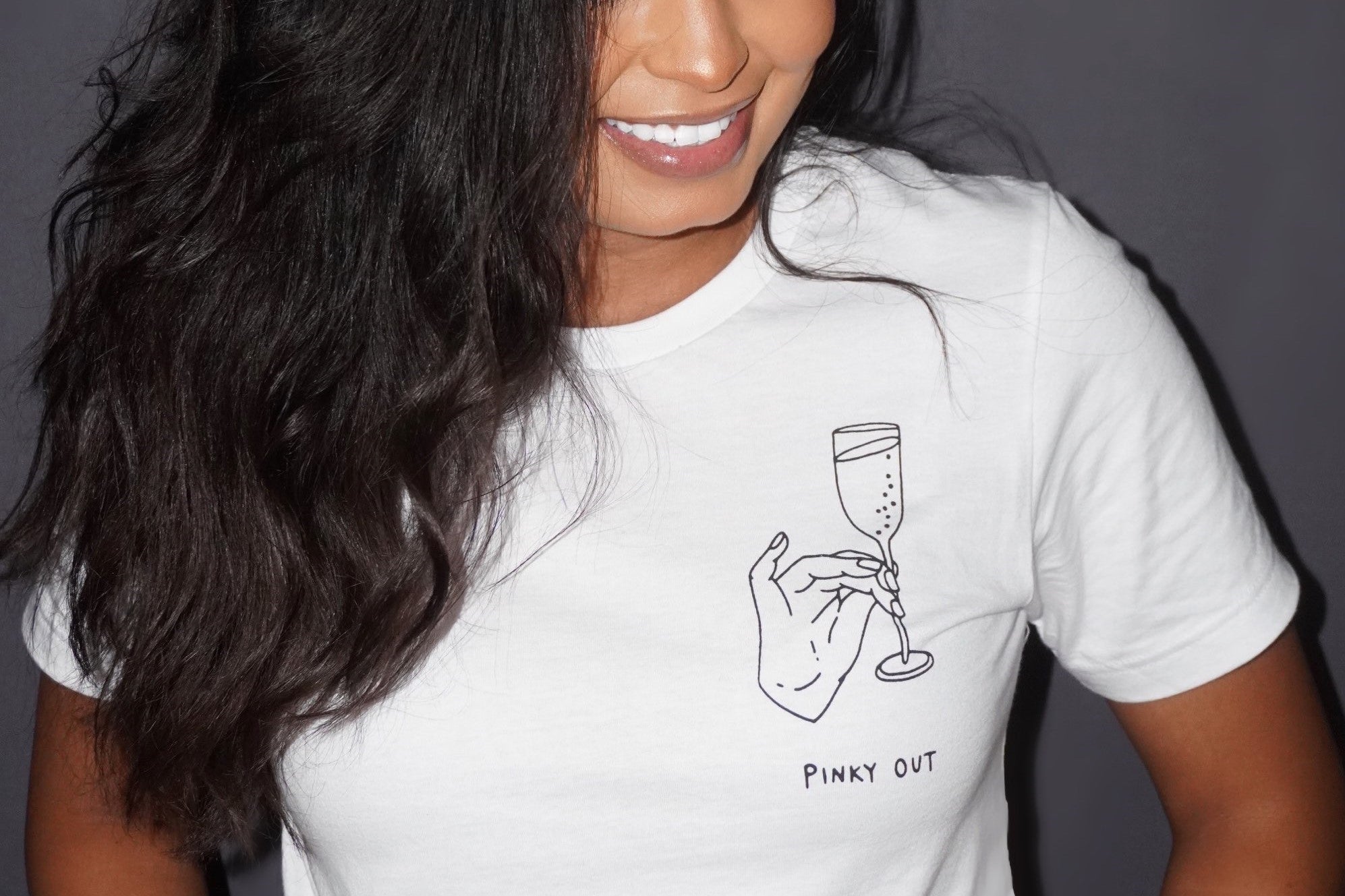 LAYLA RESTOCKED PINKY OUT SHIRT - WHITE - BrittnieBillions Miami clubwear club sexy nightlife florida fashion style stylish fashionista party fun 305 vacation LIV 