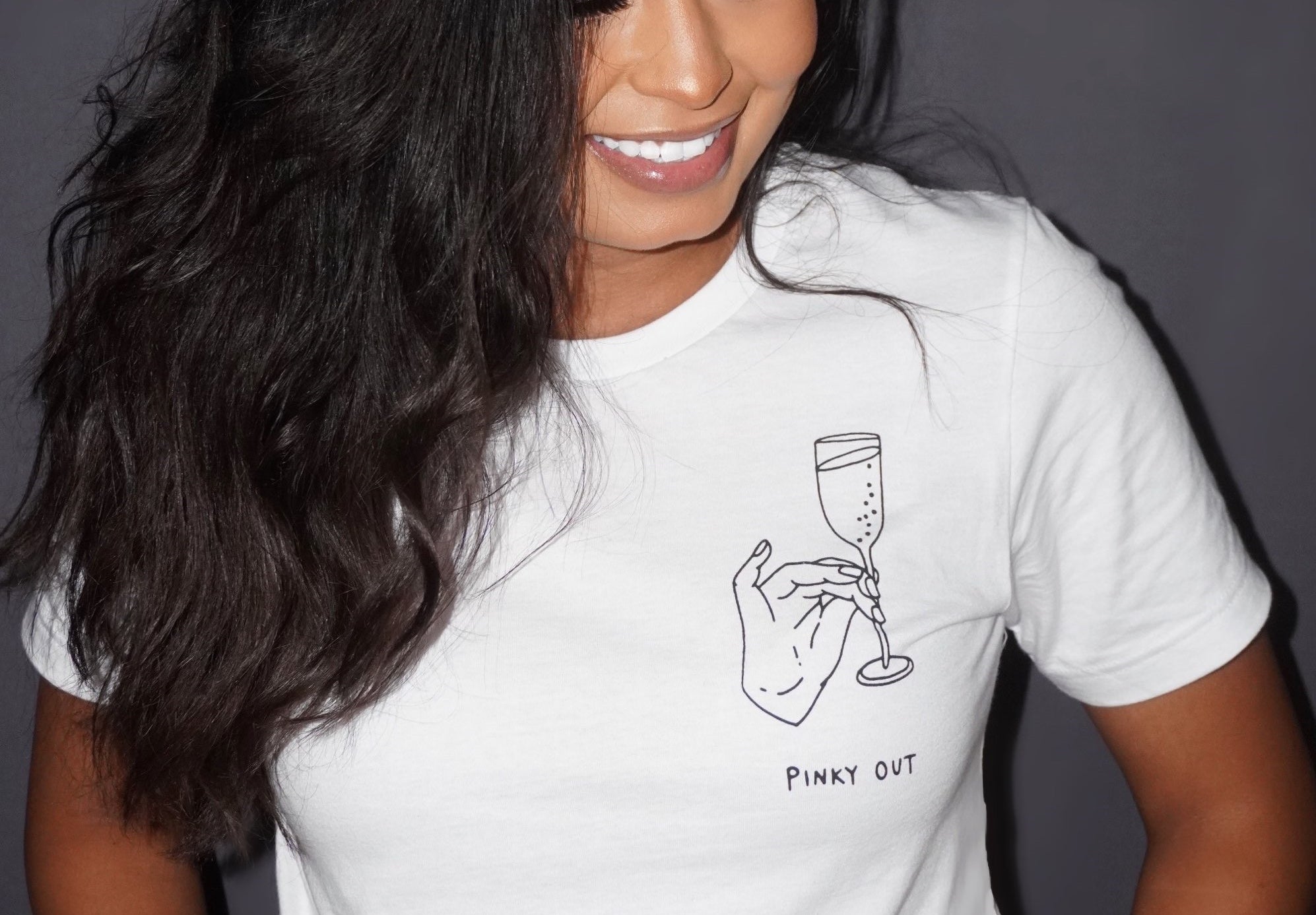 LAYLA RESTOCKED PINKY OUT SHIRT - WHITE - BrittnieBillions Miami clubwear club sexy nightlife florida fashion style stylish fashionista party fun 305 vacation LIV 