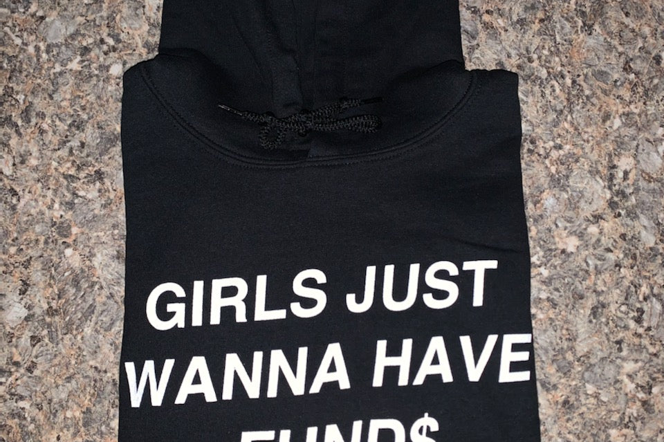HAELY GIRLS JUST WANNA HAVE FUND$ HOODIE - BLACK - BrittnieBillions Miami clubwear club sexy nightlife florida fashion style stylish fashionista party fun 305 vacation LIV 