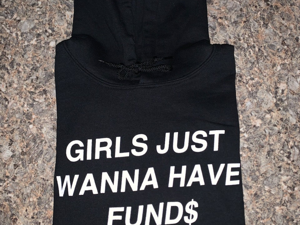 HAELY GIRLS JUST WANNA HAVE FUND$ HOODIE - BLACK - BrittnieBillions Miami clubwear club sexy nightlife florida fashion style stylish fashionista party fun 305 vacation LIV 