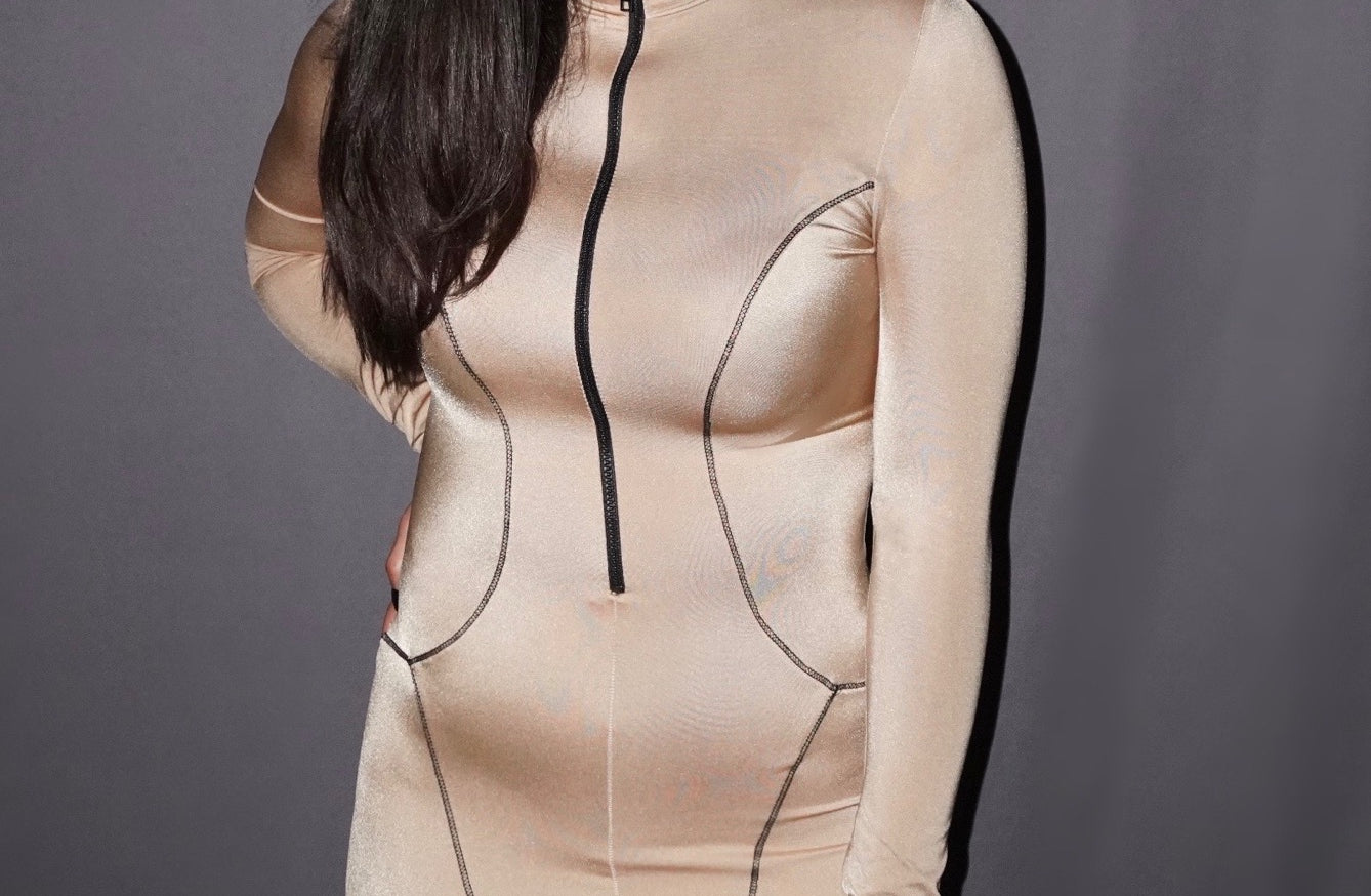 GISELLE MOTORSPORT DRESS - NUDE - BrittnieBillions Miami clubwear club sexy nightlife florida fashion style stylish fashionista party fun 305 vacation LIV 