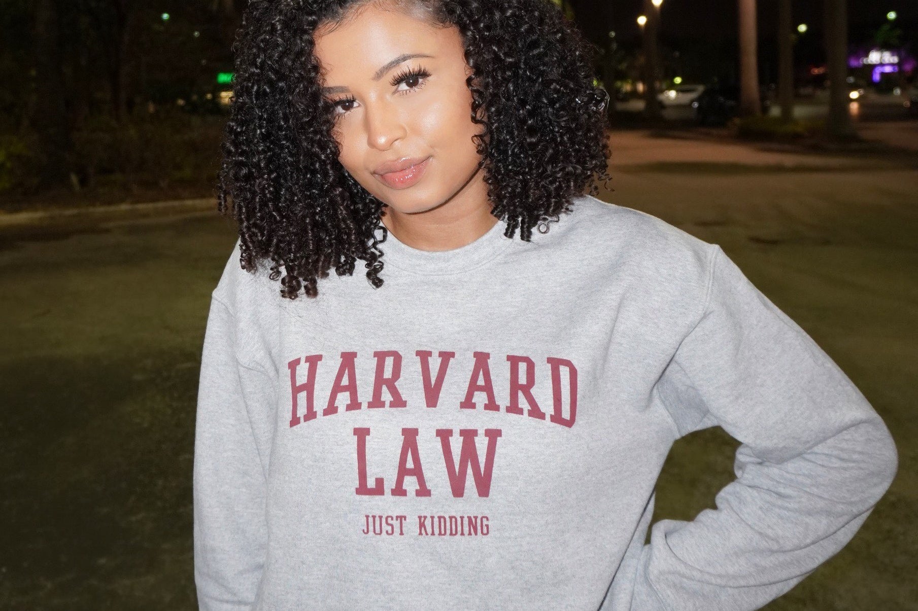 JUSTICE HARVARD LAW CREWNECK - GREY - BrittnieBillions