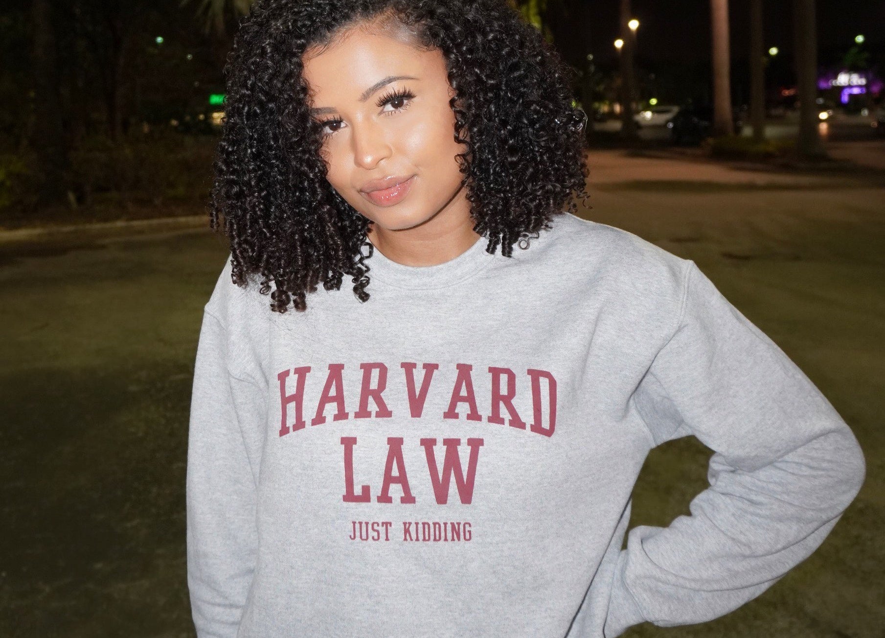 JUSTICE HARVARD LAW CREWNECK - GREY - BrittnieBillions